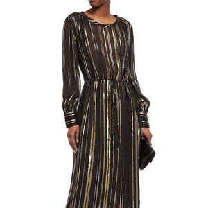 IRO Beloved metallic silk-blend chiffon midi dress